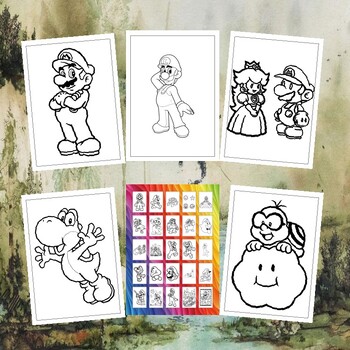Playful learning printable mario characters coloring pages collection