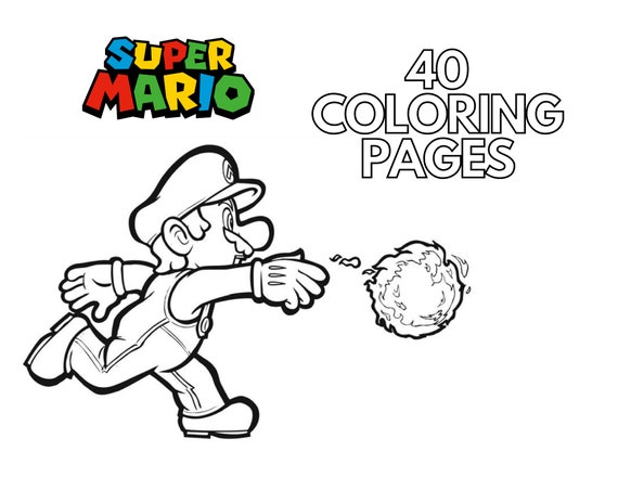 Super mario bros coloring book pages printable pages for kids birthday parties school work past time fun activity pdf