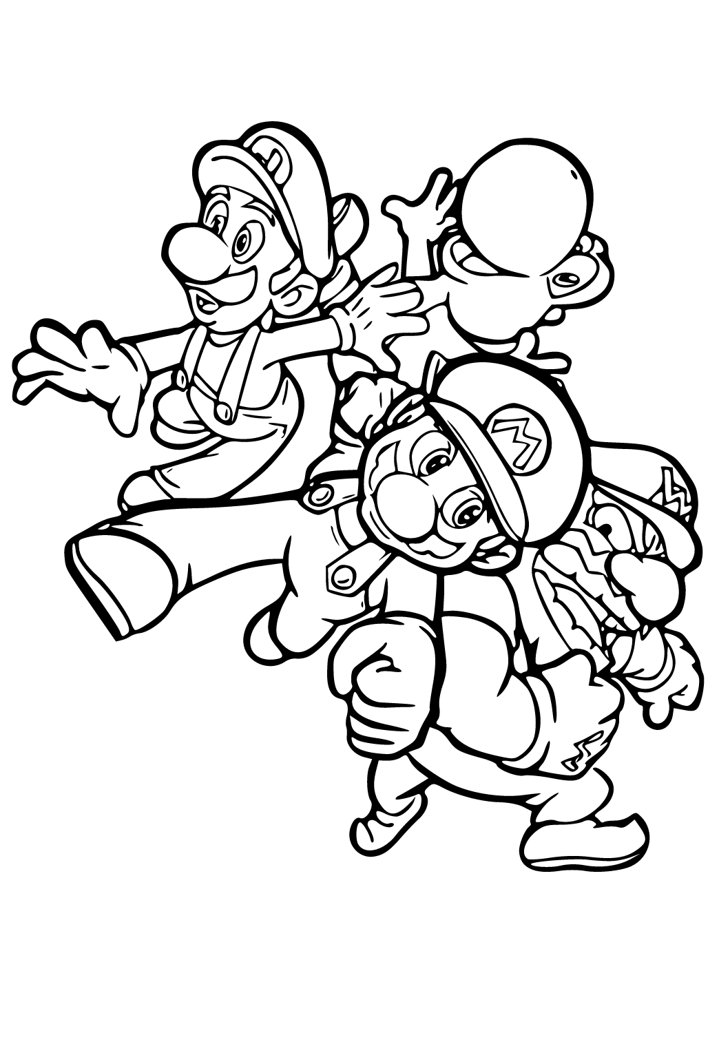 Free printable super mario characters coloring page for adults and kids