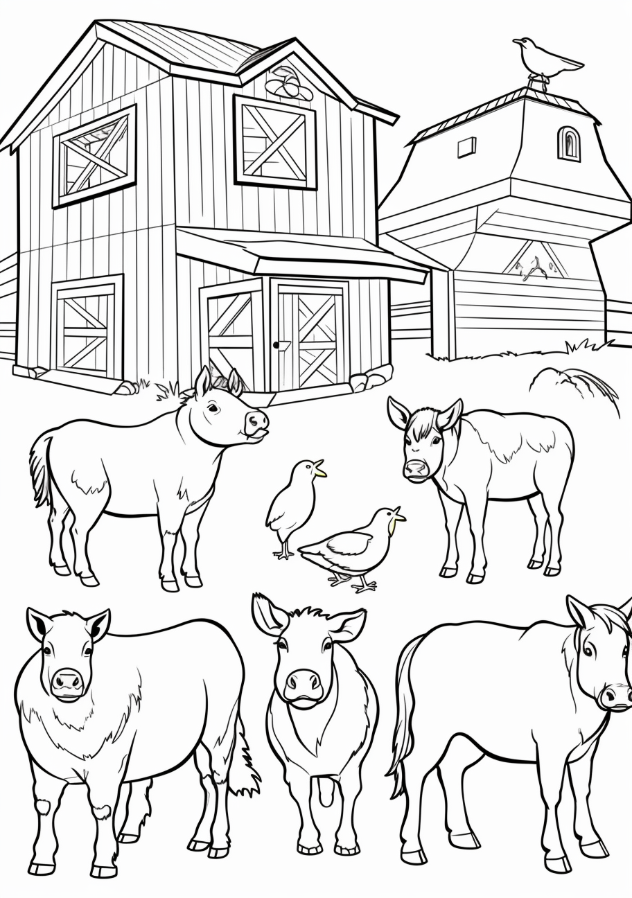Farm animal coloring s