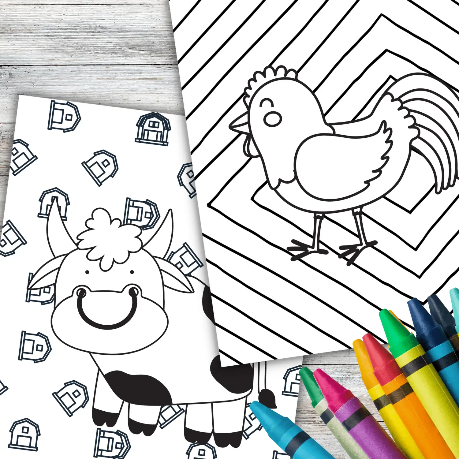 Farm animal coloring pages free download â in the bag kids crafts