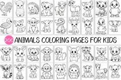 Animals coloring page for kids cute land printable
