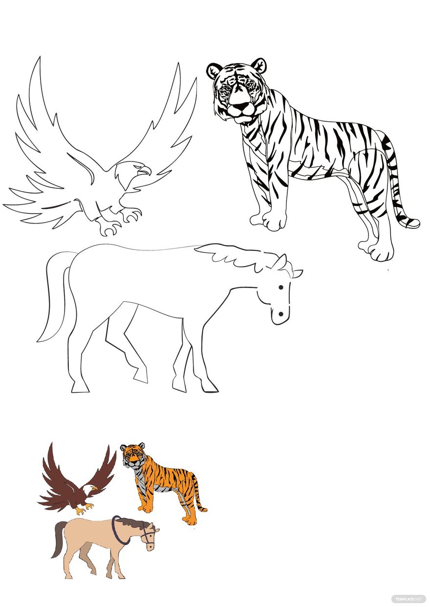 Free realistic animal coloring pages