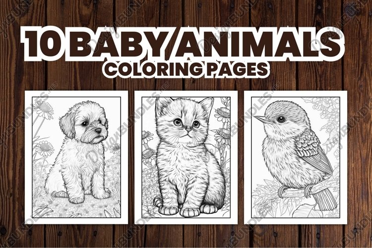 Cute baby animals coloring pages