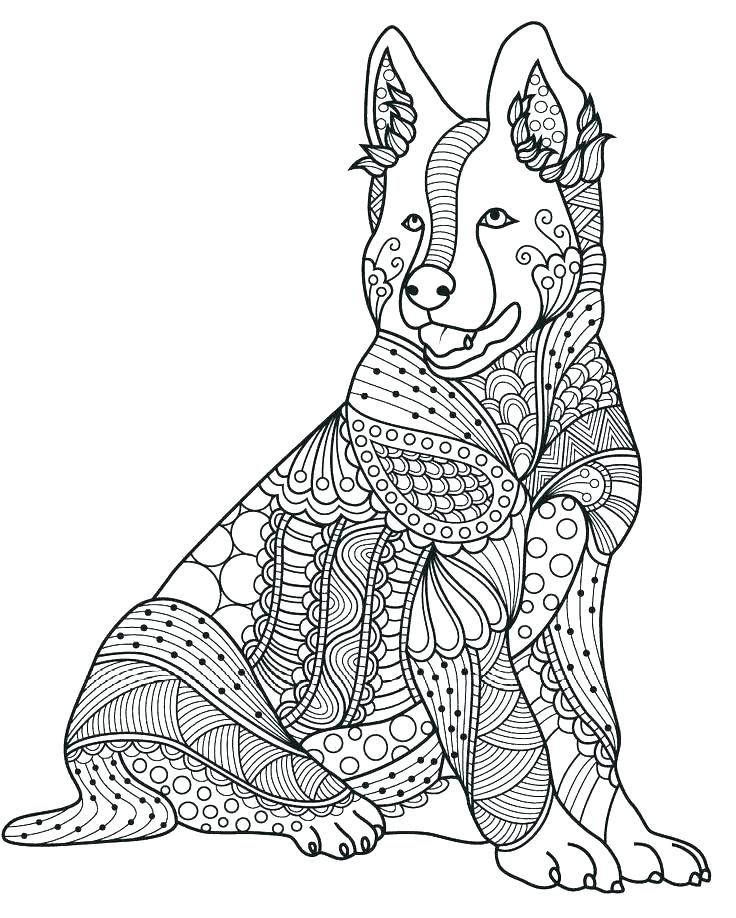 Dog coloring pages for adults