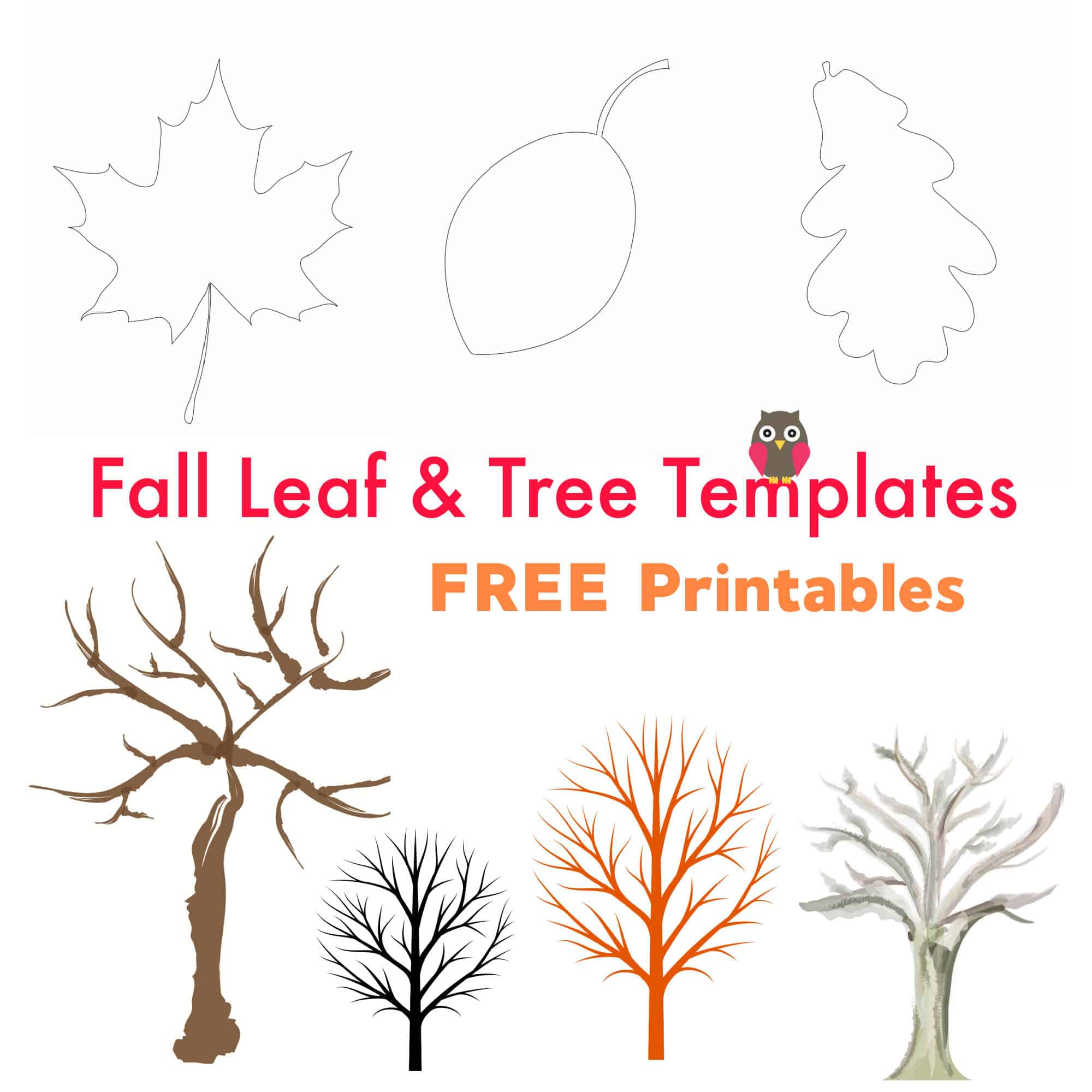 Free printable fall leaf and tree templates