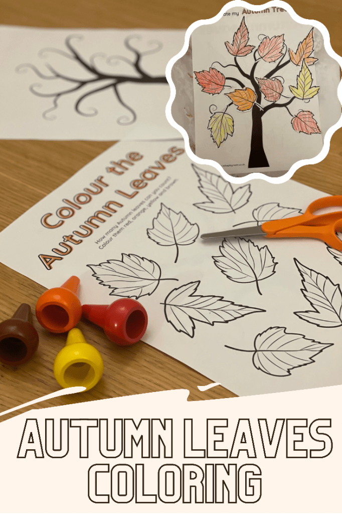 Free autumn printables autumn leaf loring cutting and sticking fall tree craft