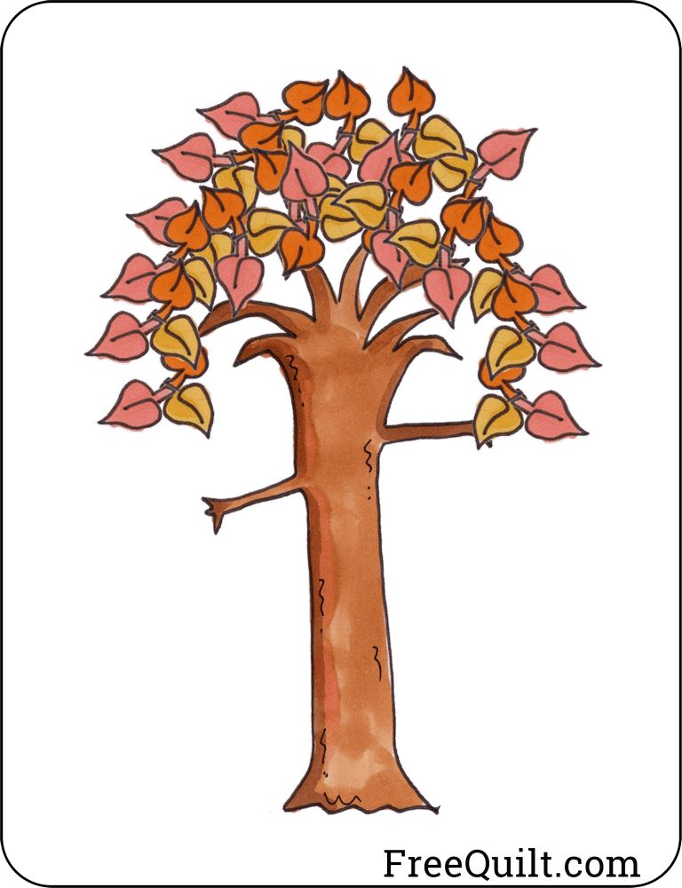 Fall tree templates for crafts applique coloring pages