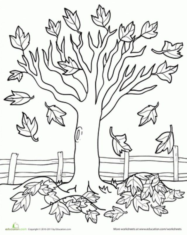 Amazing picture of fall tree coloring pages