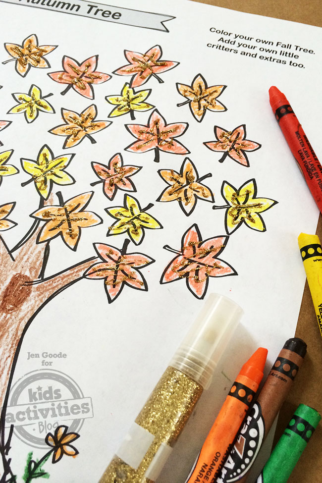 Free fall tree coloring page to celebrate autumn colors kids activities blog
