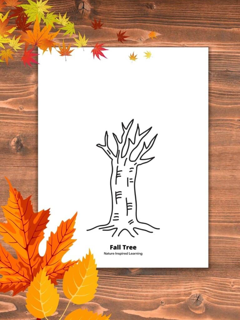 Printable fall tree coloring pages