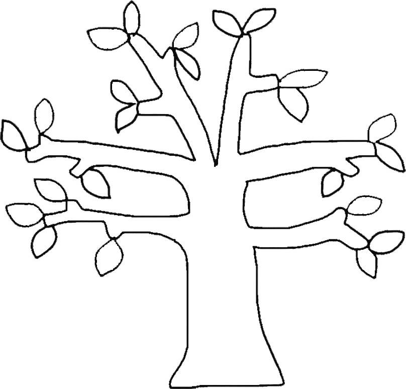 Tree with fall leaves template printable coloring pages