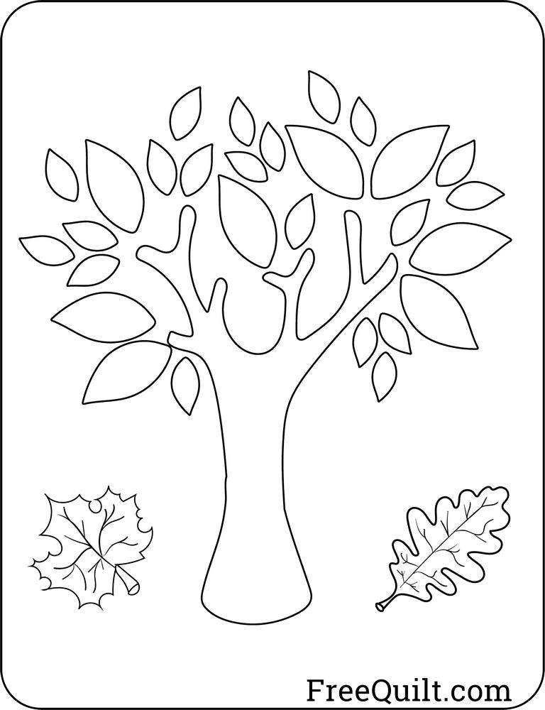 Fall tree templates for crafts applique coloring pages