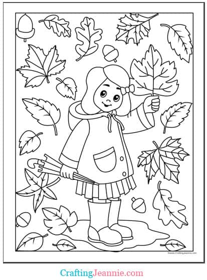 Fall autumn coloring pages free printable