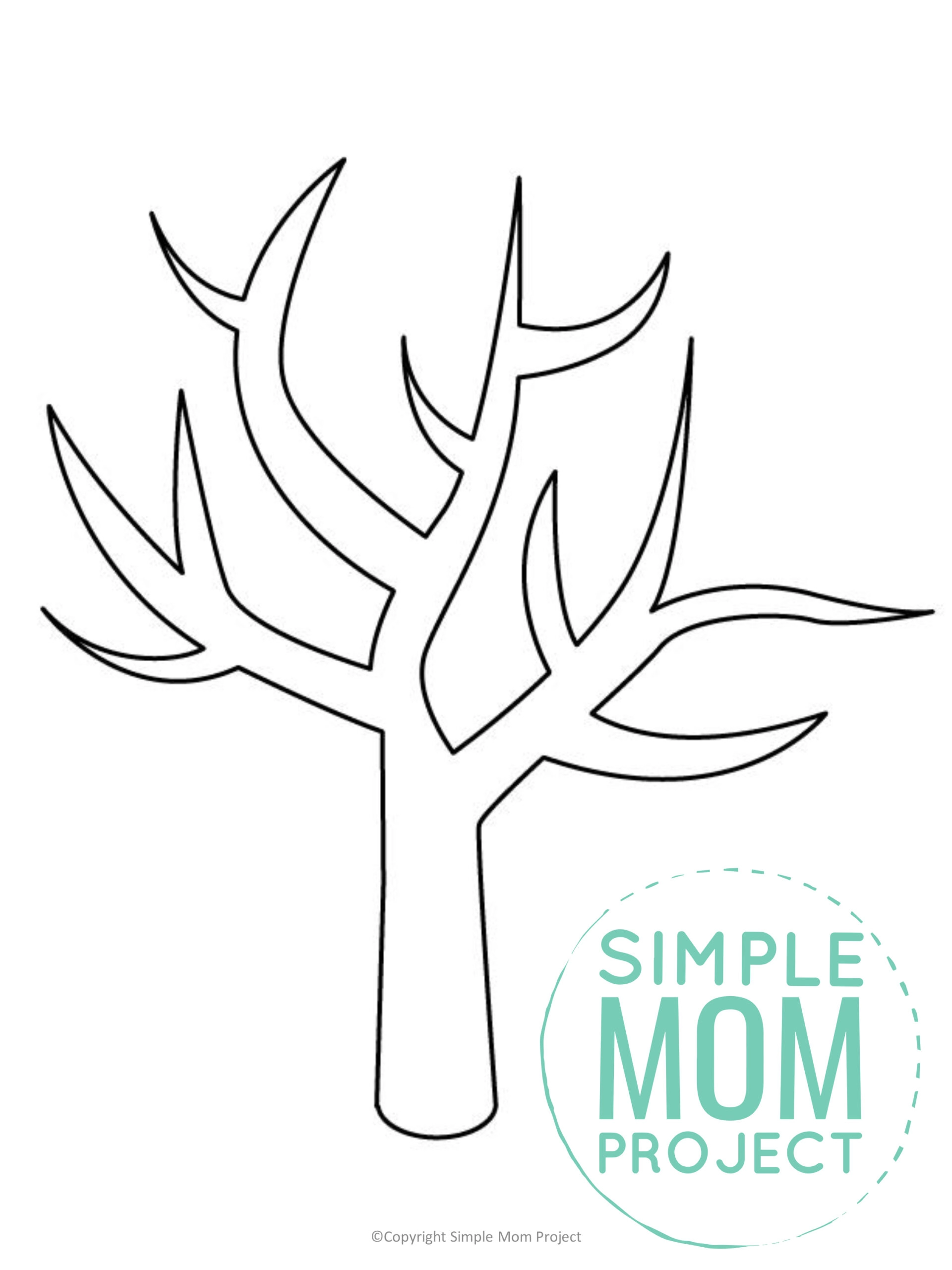 Free printable winter tree template â simple mom project