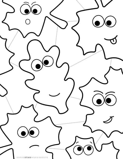 Fall leaf coloring pages