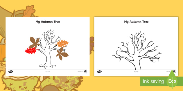 Autumn tree template printable resources teacher