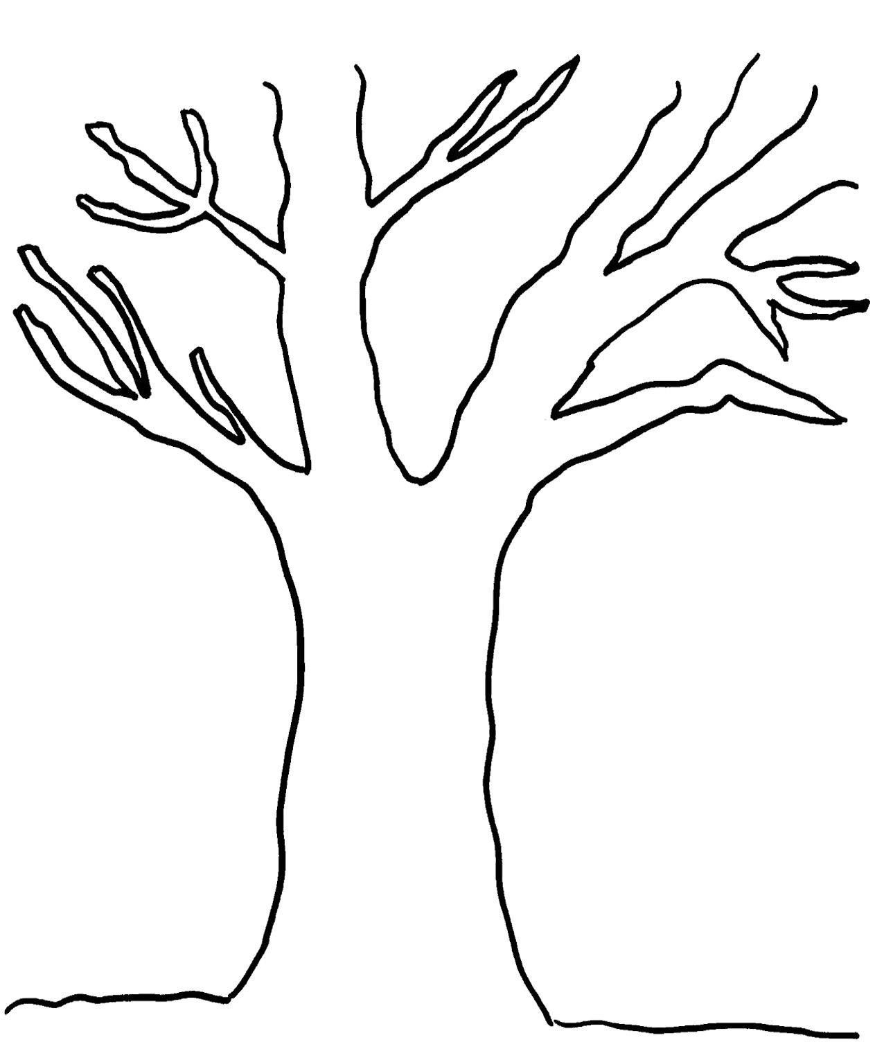 Free printable tree template no leaves