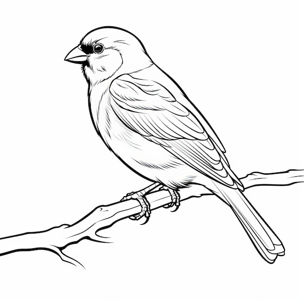 Premium ai image coloring pages of finches free printable bird coloring pages