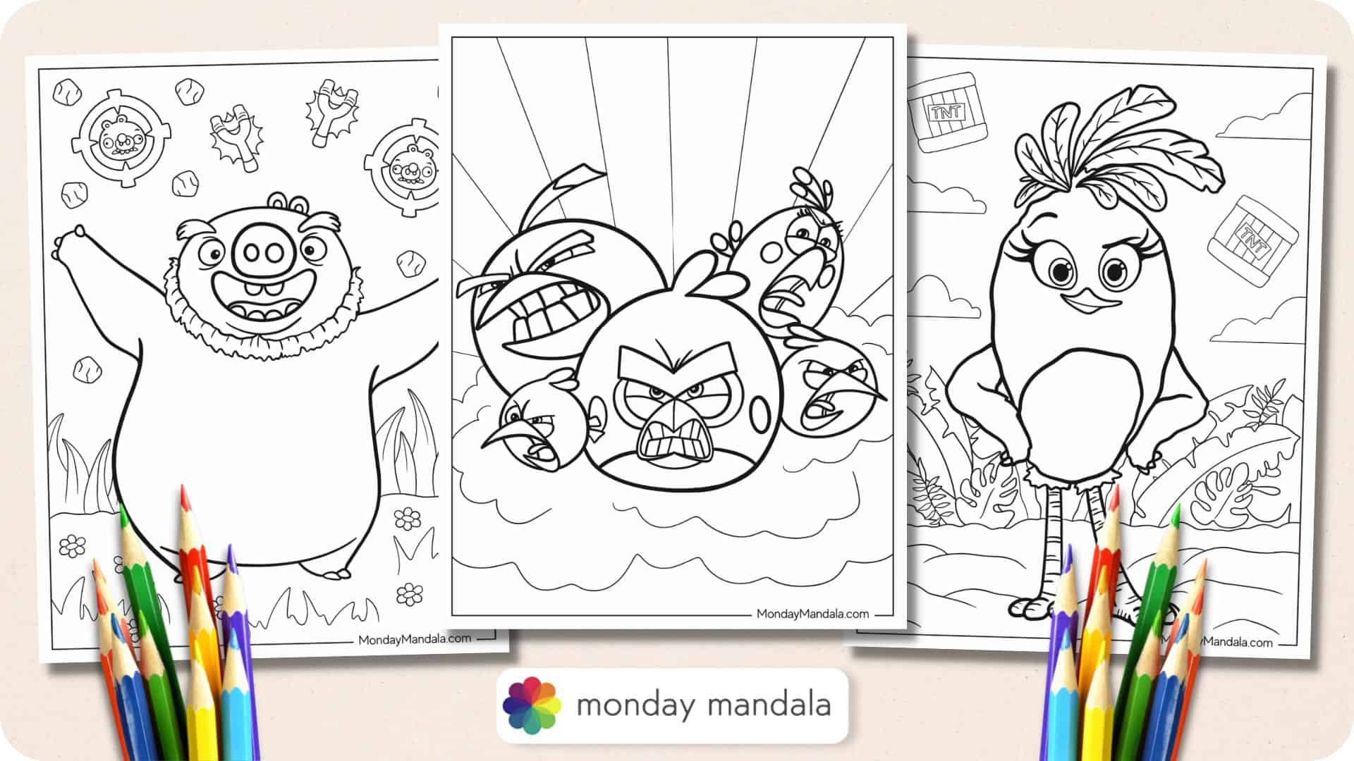 Angry birds coloring pages free pdf printables