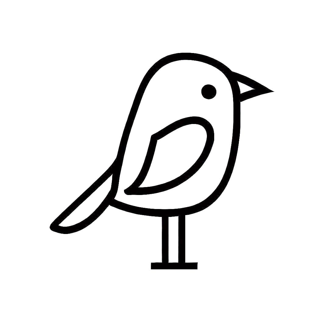 Very simple bird coloring page