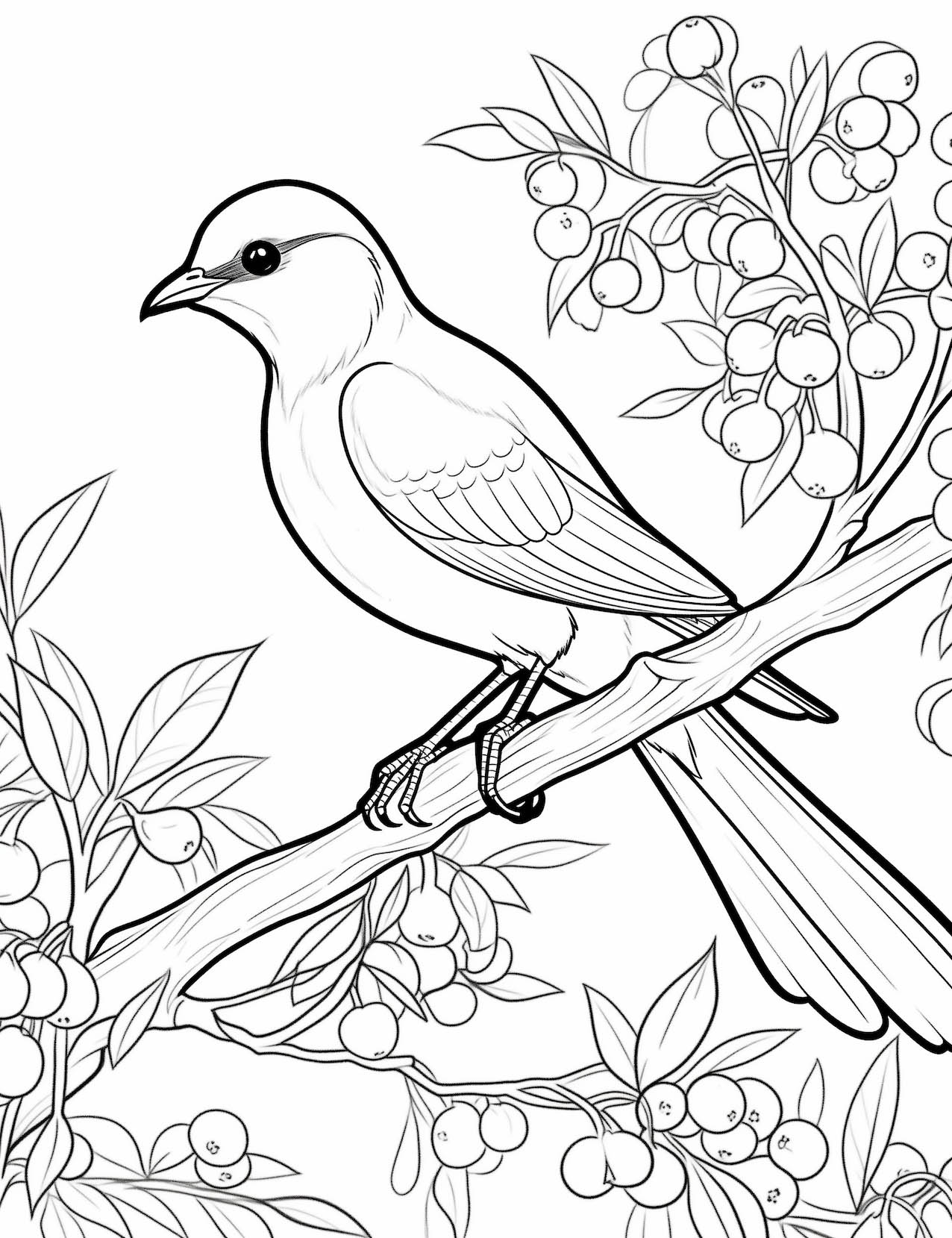 Bird coloring pages for kids and adults