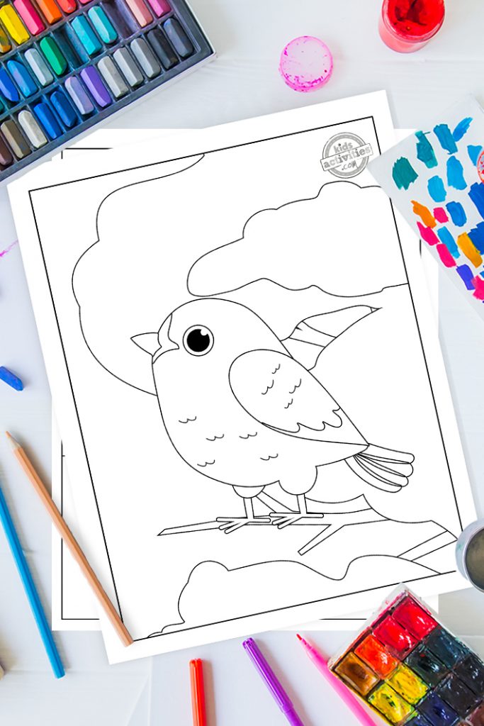 Simple cute bird coloring pages for kids kids activities blog