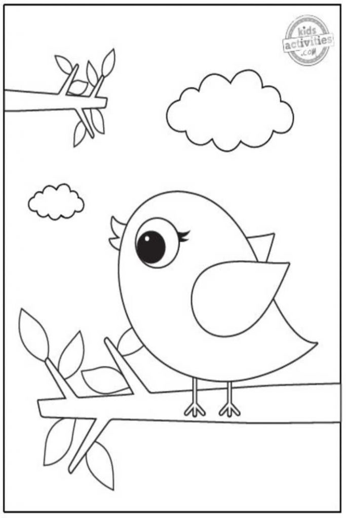 Simple cute bird coloring pages for kids kids activities blog