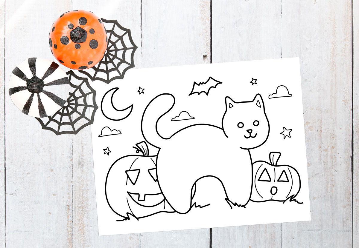 Free halloween coloring page cat coloring page