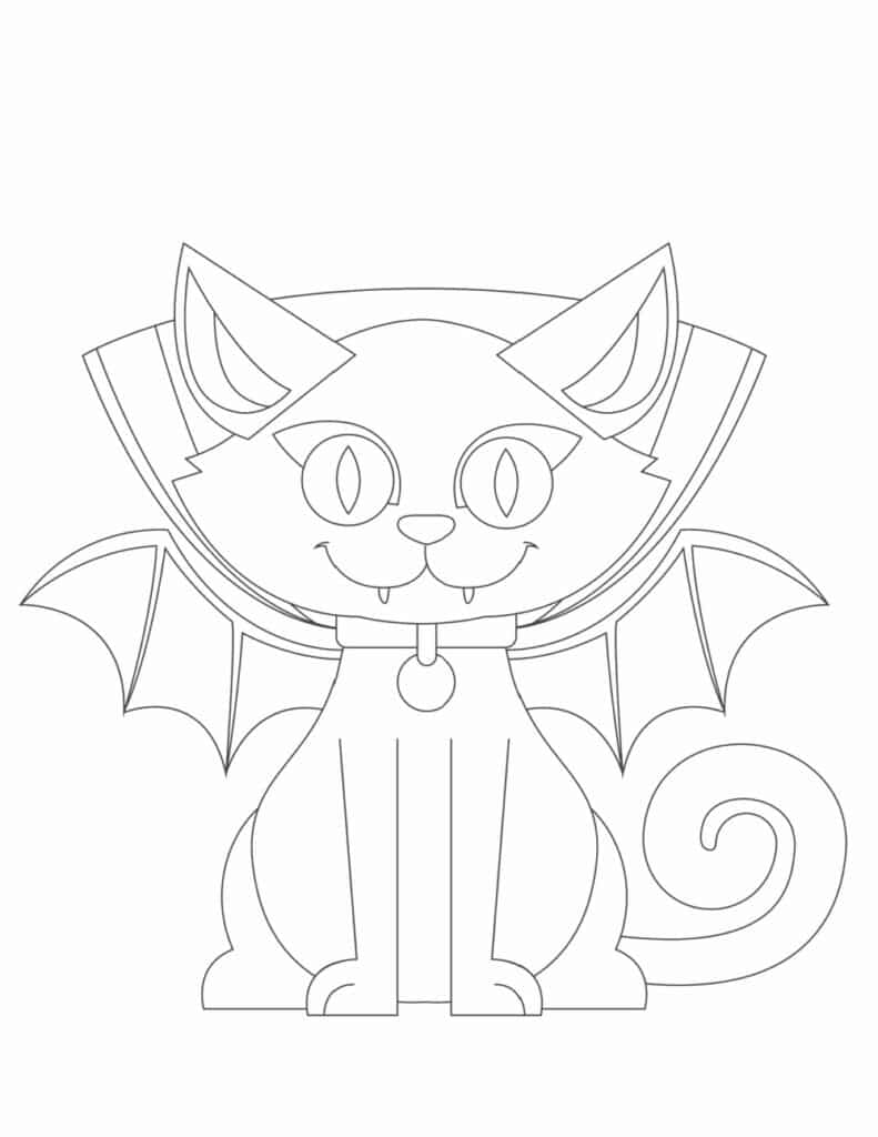 Free printable halloween cat coloring pages