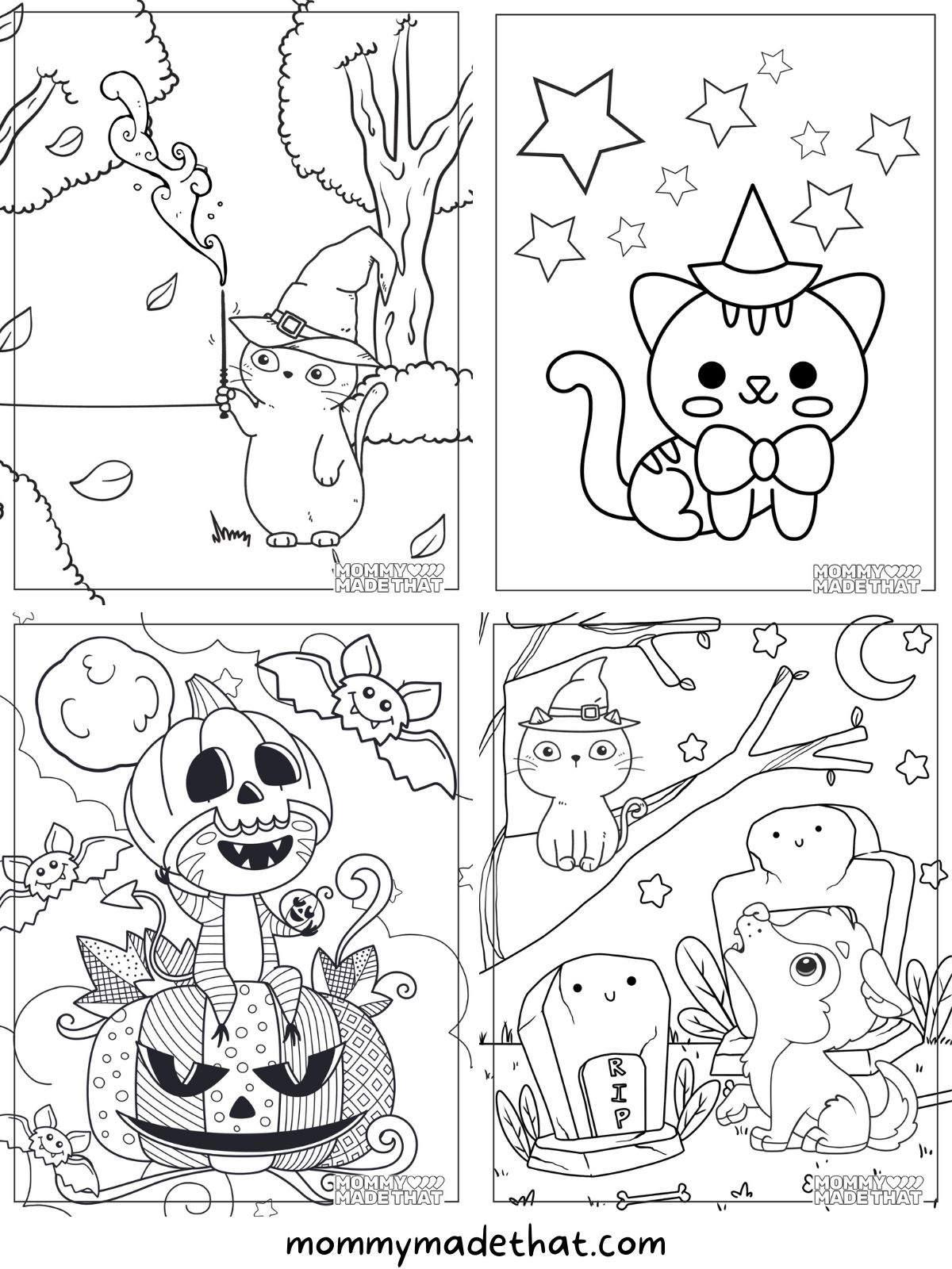 Halloween cat coloring pages lots of free printables