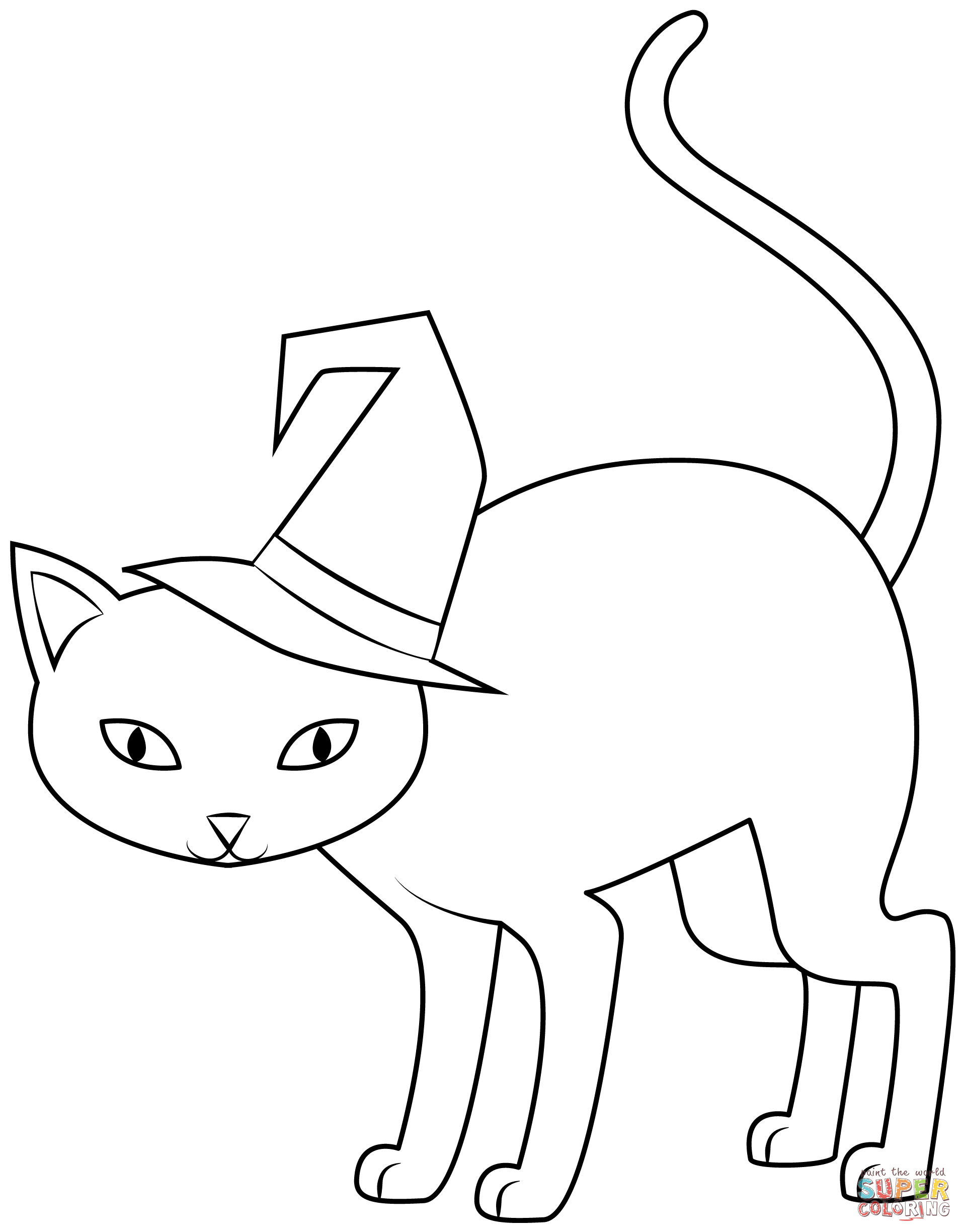 Halloween cat coloring page free printable coloring pages