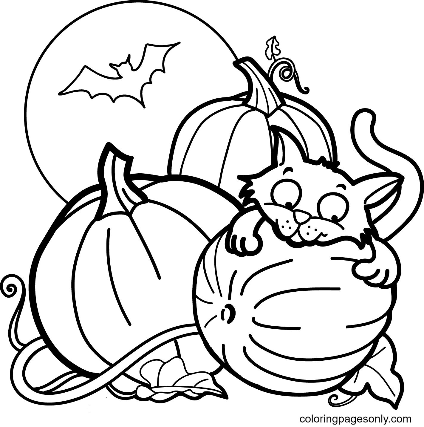Halloween cats coloring pages printable for free download