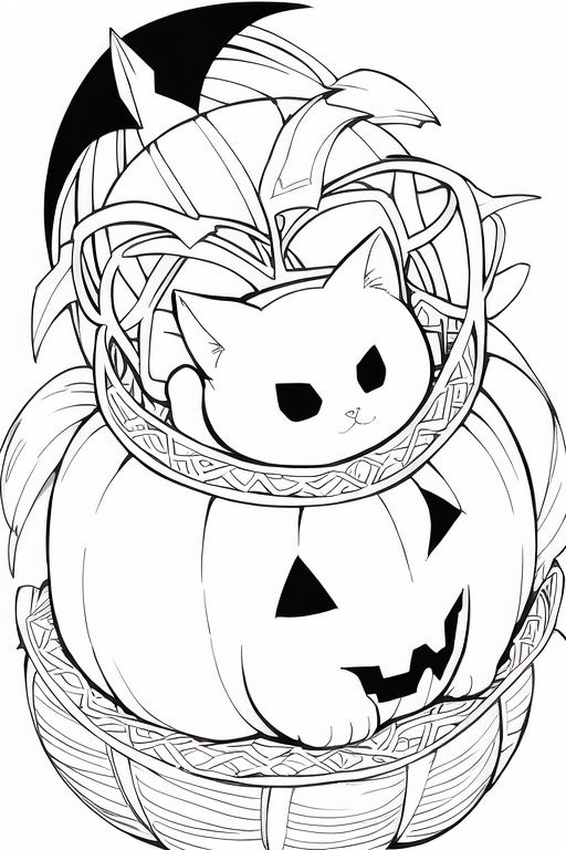 Free high resolution printable coloring pages pumpkin cats radultcoloring