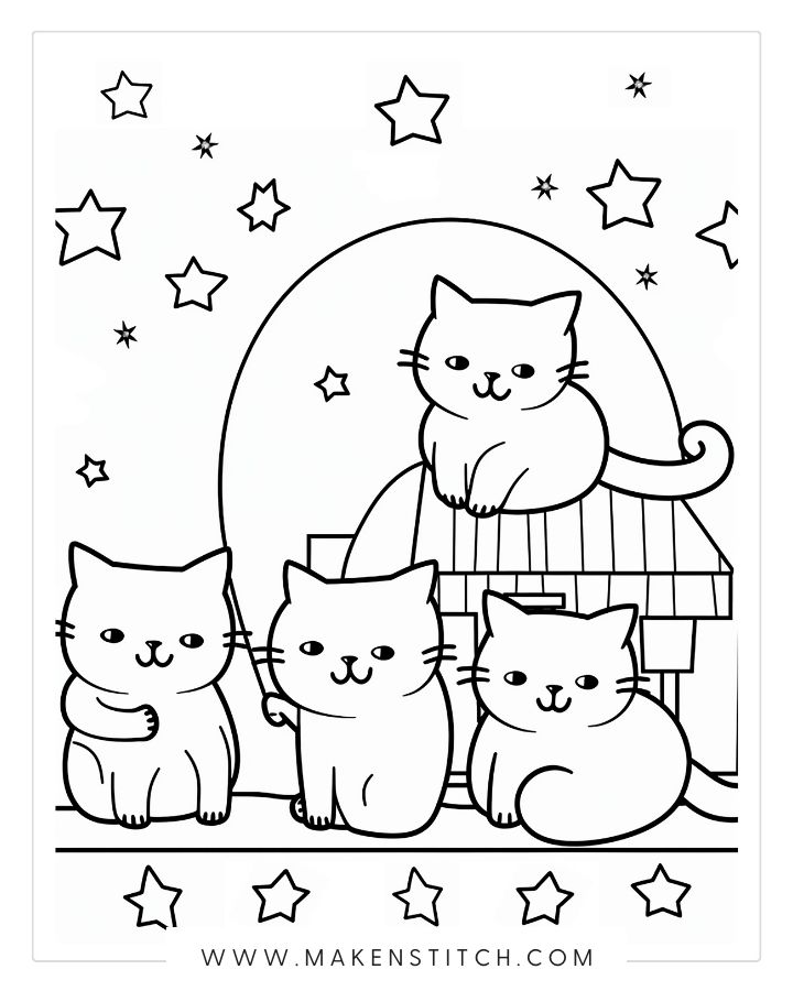 Free cat coloring pages for kids