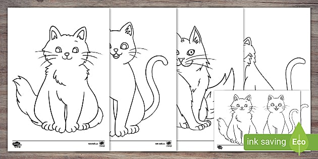 Cat colouring pages party teacher