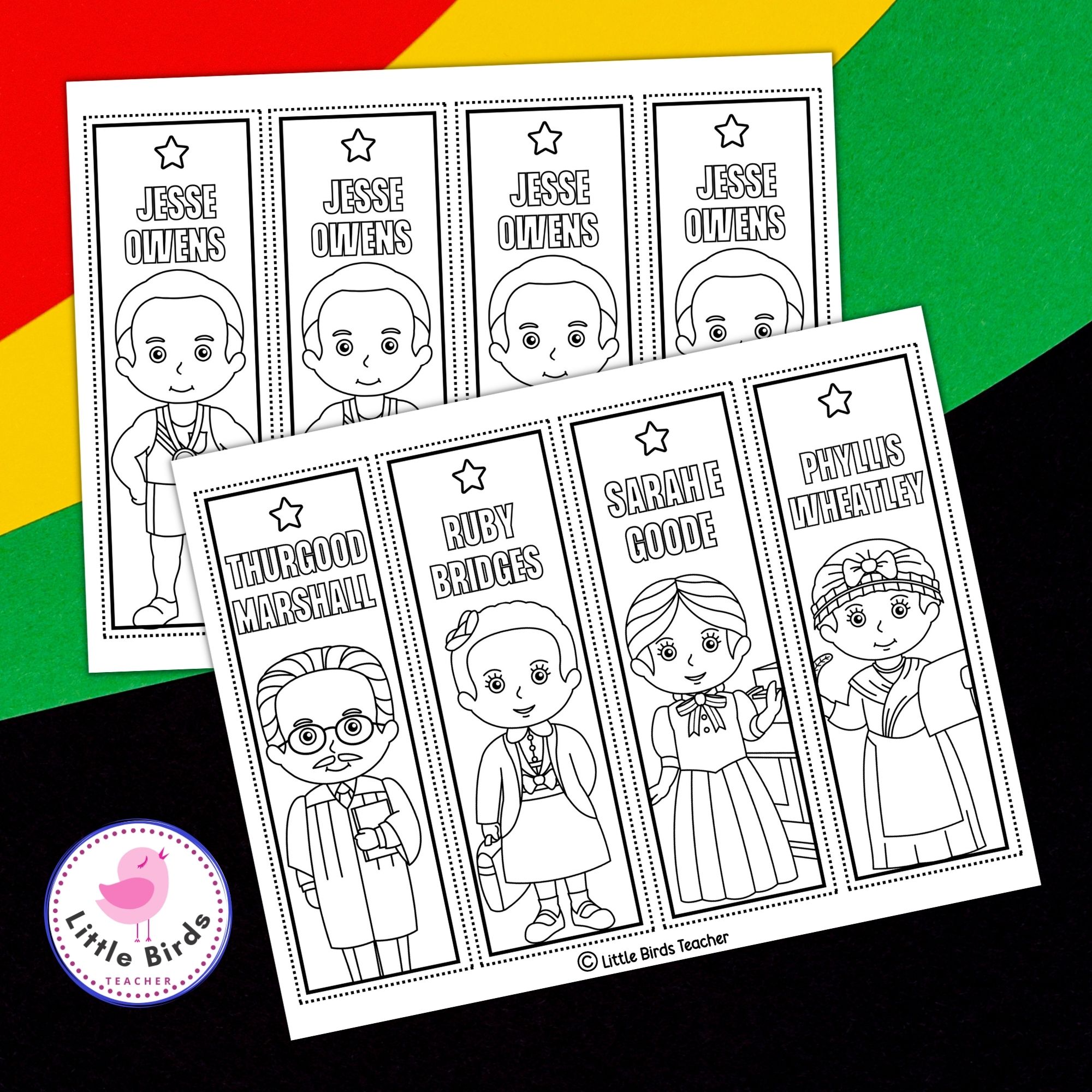 Black history month coloring bookmarks civil right activists bookmarks made by teachers