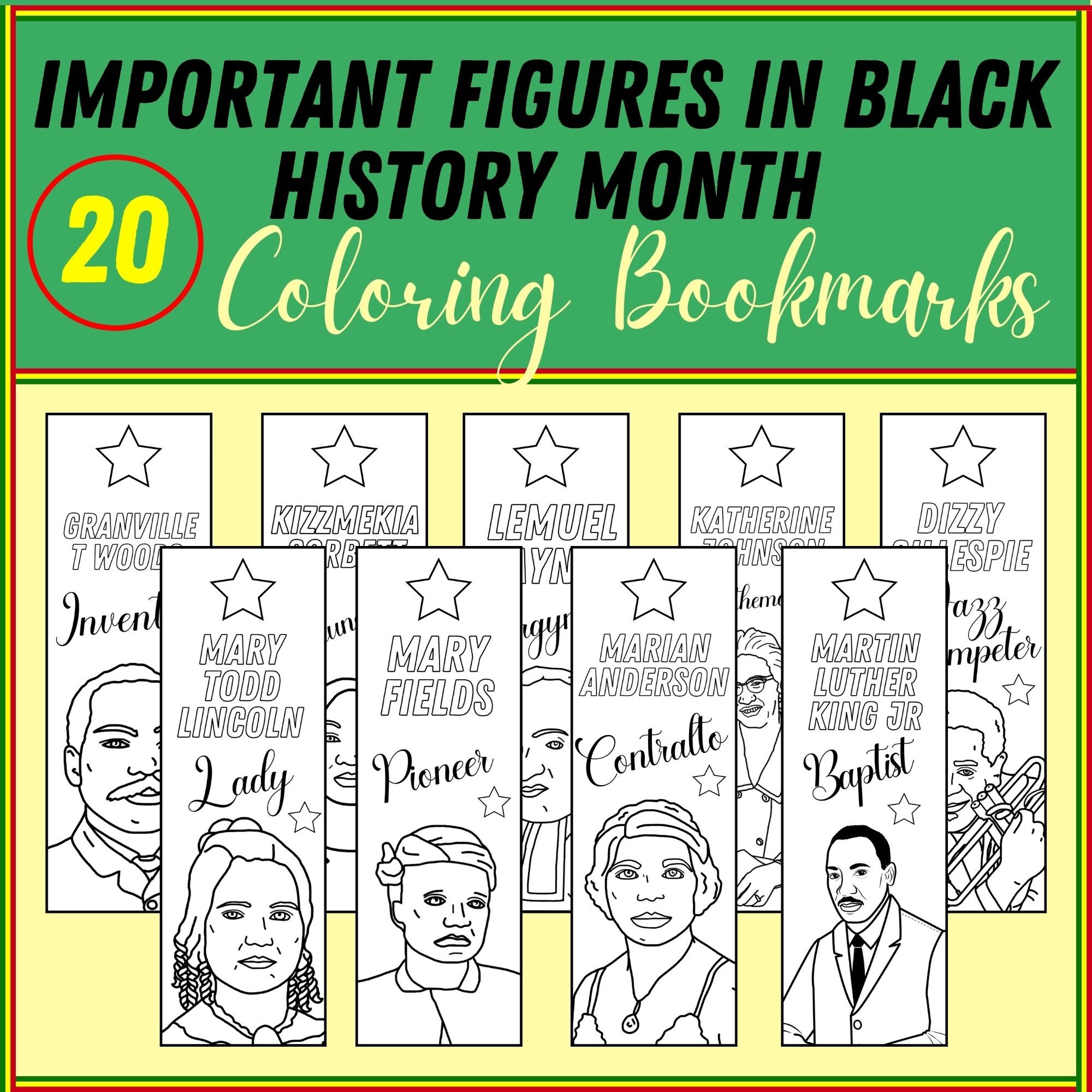 Important figures in black history month poster word search