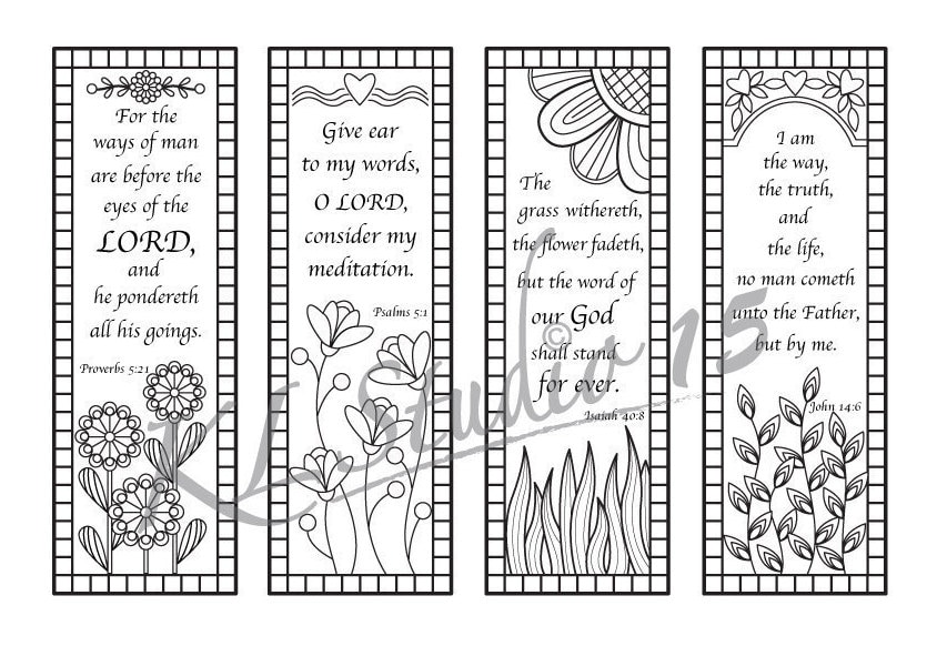 Bible verse coloring bookmarks instant download download now