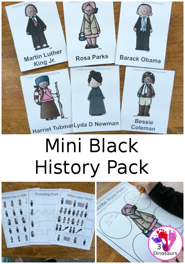 Free mini black history month pack dinosaurs