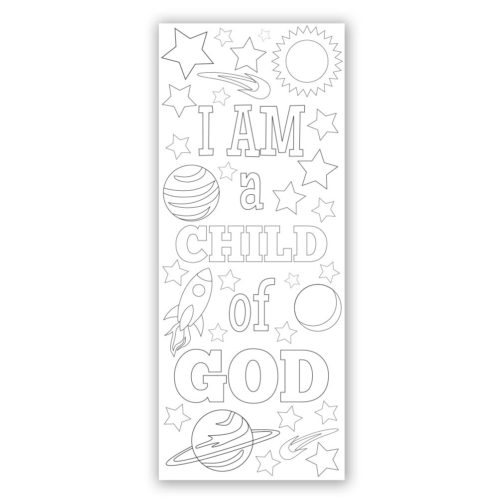 Space coloring bookmark