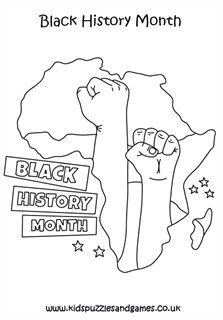 Black history month louring page