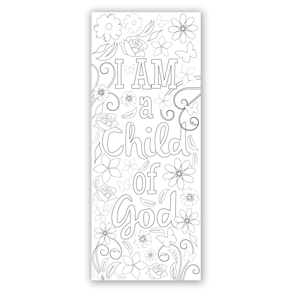 Flower coloring bookmark