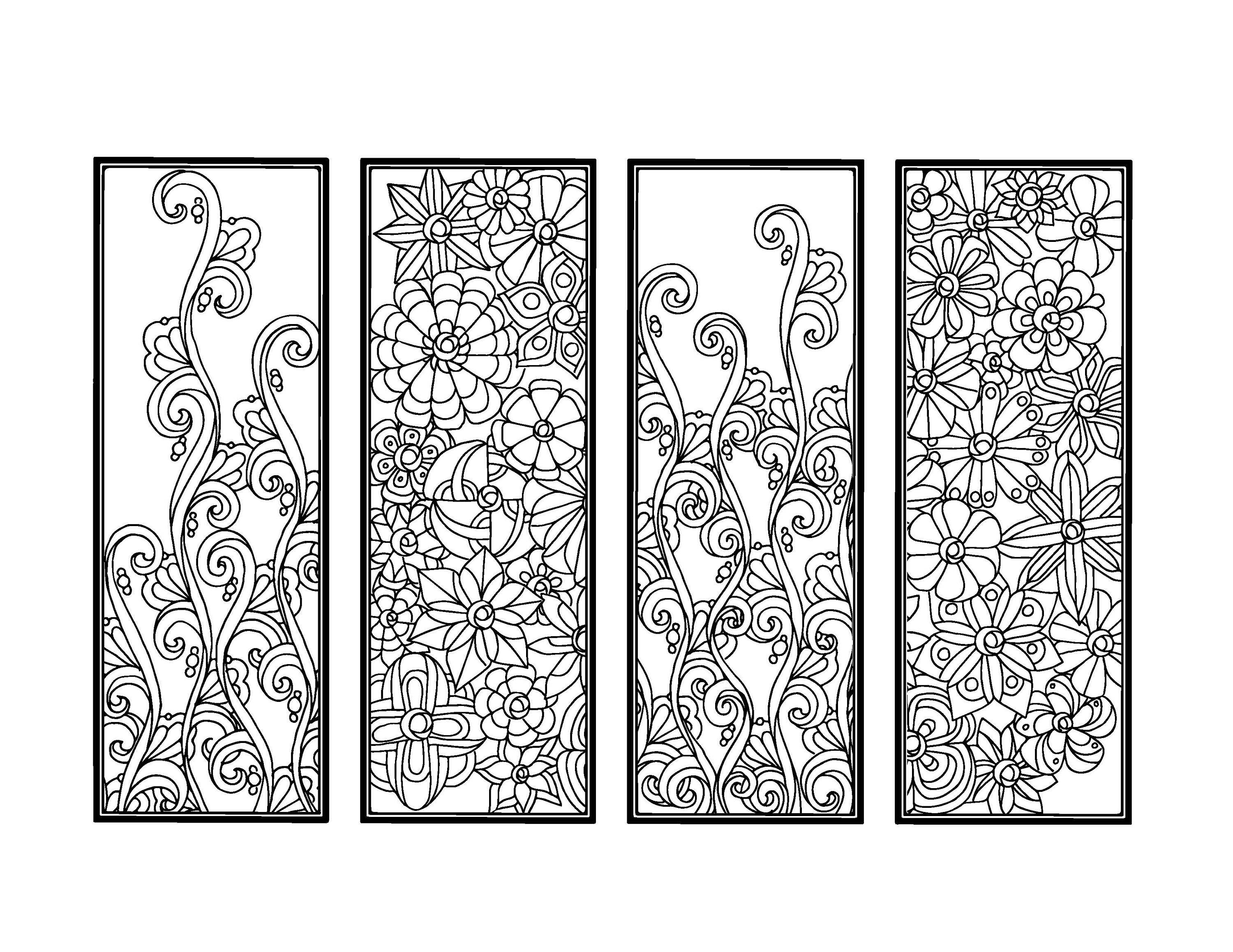 Diy bookmarks set of printable coloring page instant