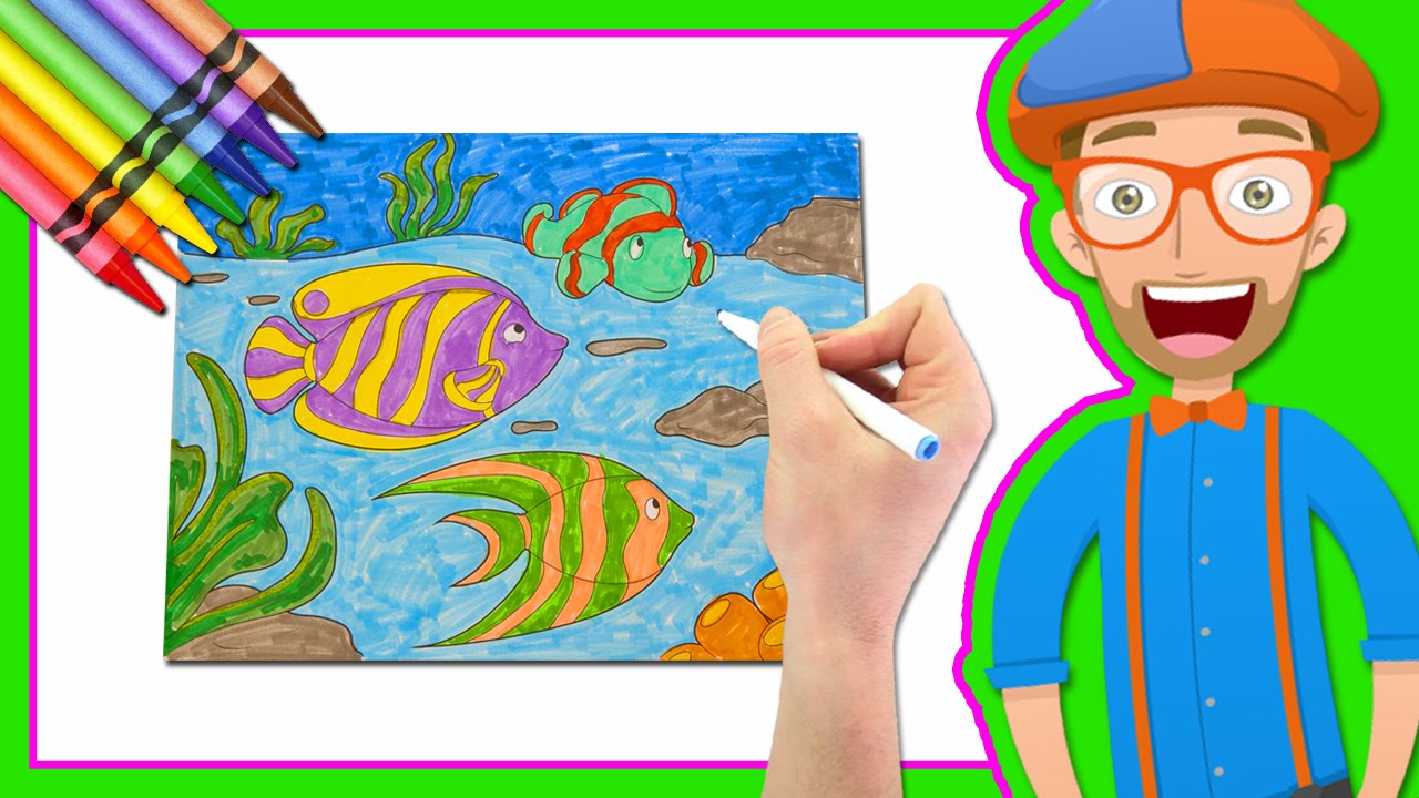 Learn colors by drawing with blippi coloring book
