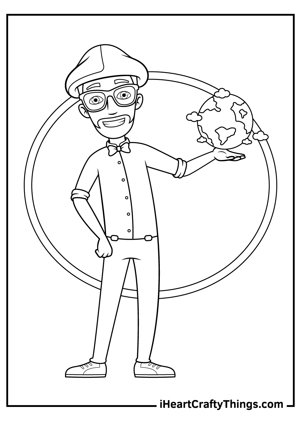 Blippi character coloring pages free printables