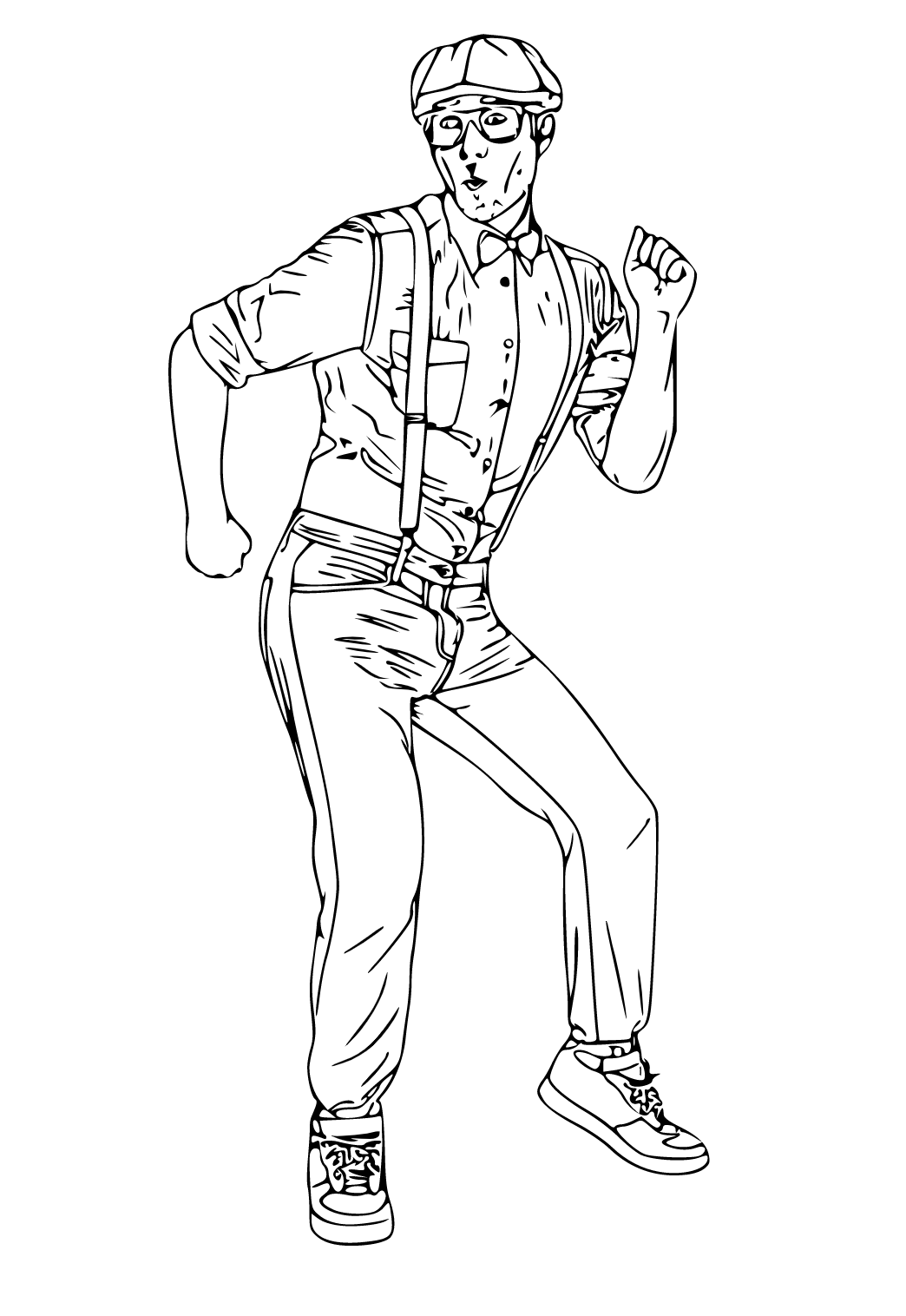 Free printable blippi dance coloring page for adults and kids