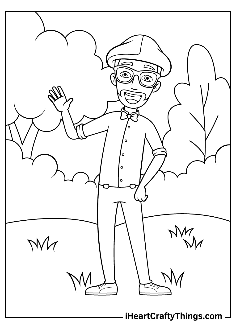 Blippi character coloring pages free printables