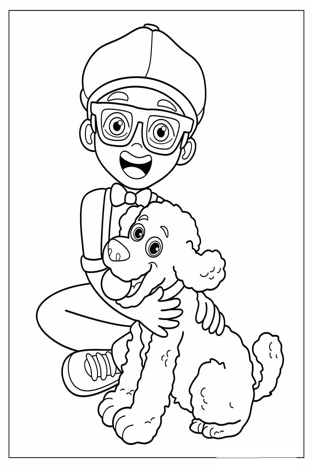 Young blippi coloring page