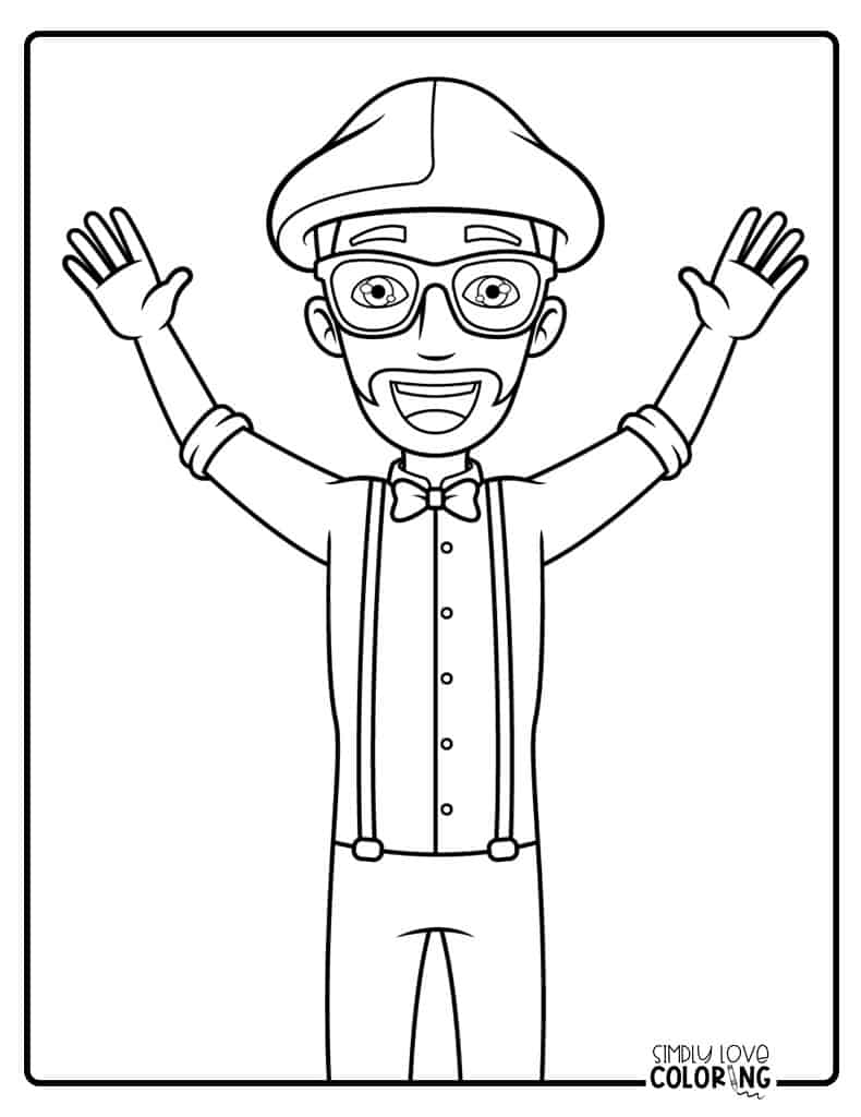Blippi coloring pages free pdf printables